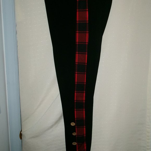 ROSEGAL WOMENS RED/BLACK LEGGINGS SIZE 1X BRAND NEW - Picture 2 of 4